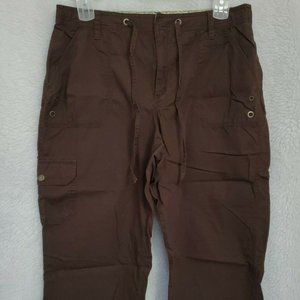 Basic Editions Brown Cargo Capri Pants Size L